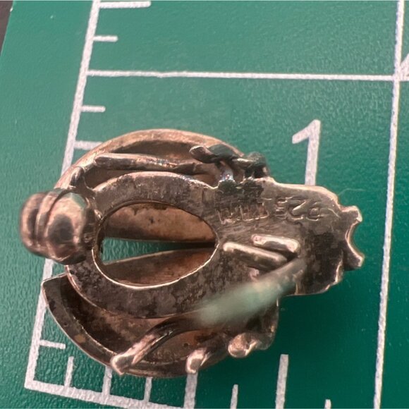 Vintage Ladybug Trembler Brooch Pin Sterling Silver Marcasite 925 Signed - Picture 4 of 7